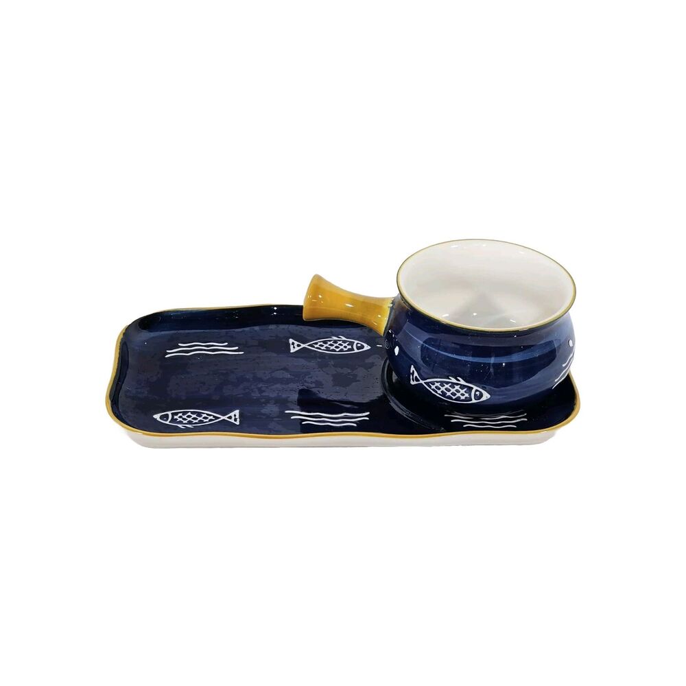 Jusalpha Bowl Set Breakfast Individualized Creative Fish Pattern Ceramic